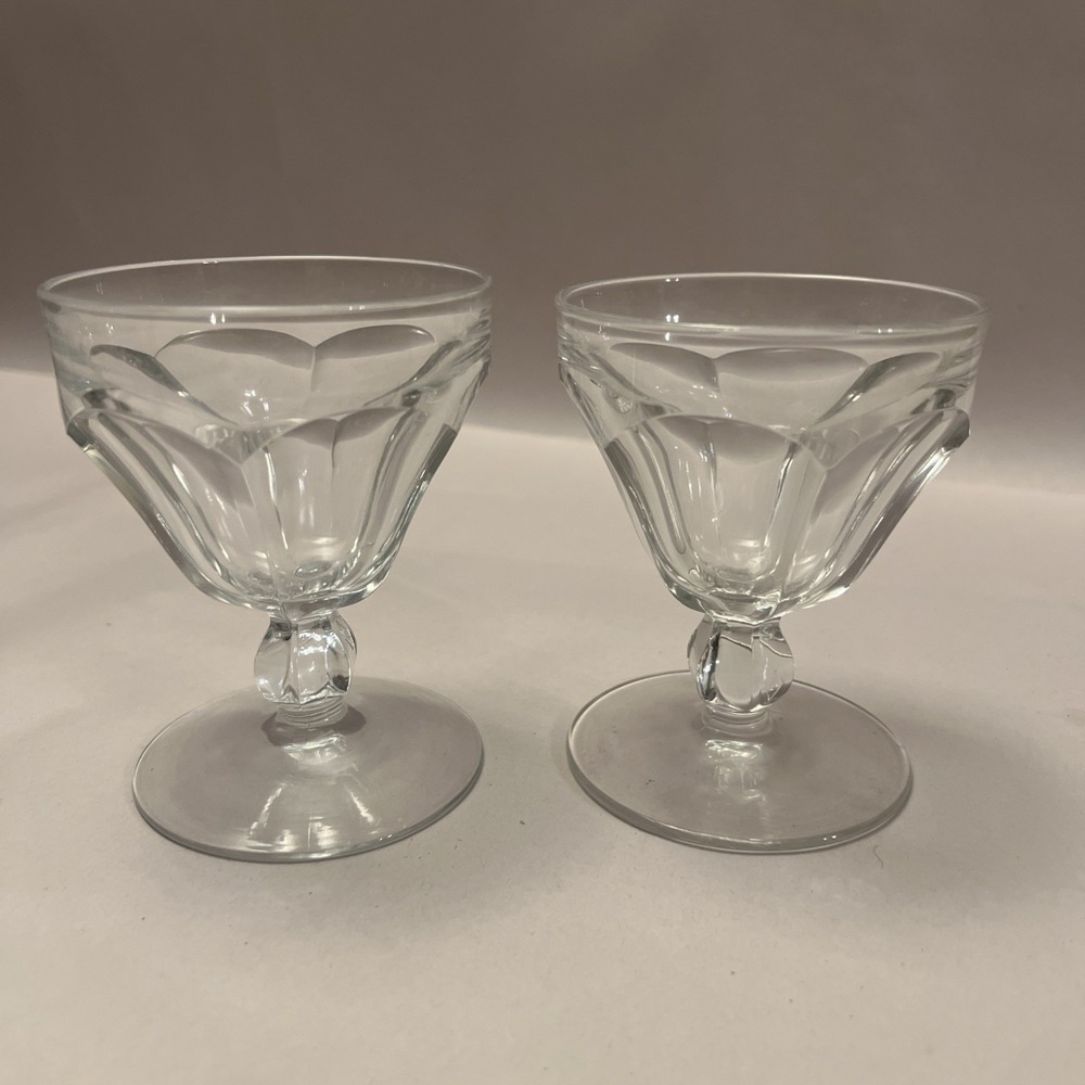 Set Of 2 Vintage Heisey "PEERLESS" Cocktail Goblet Sherbet